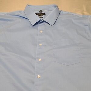 SYNRGY Performance Button Down Shirt Mens 20 34/35 Blue Stretch DXL Dress Shirt